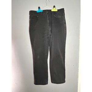 CAT Caterpillar Mens Fleece Lined Canvas Work Pants Black 34x30 Straight Leg